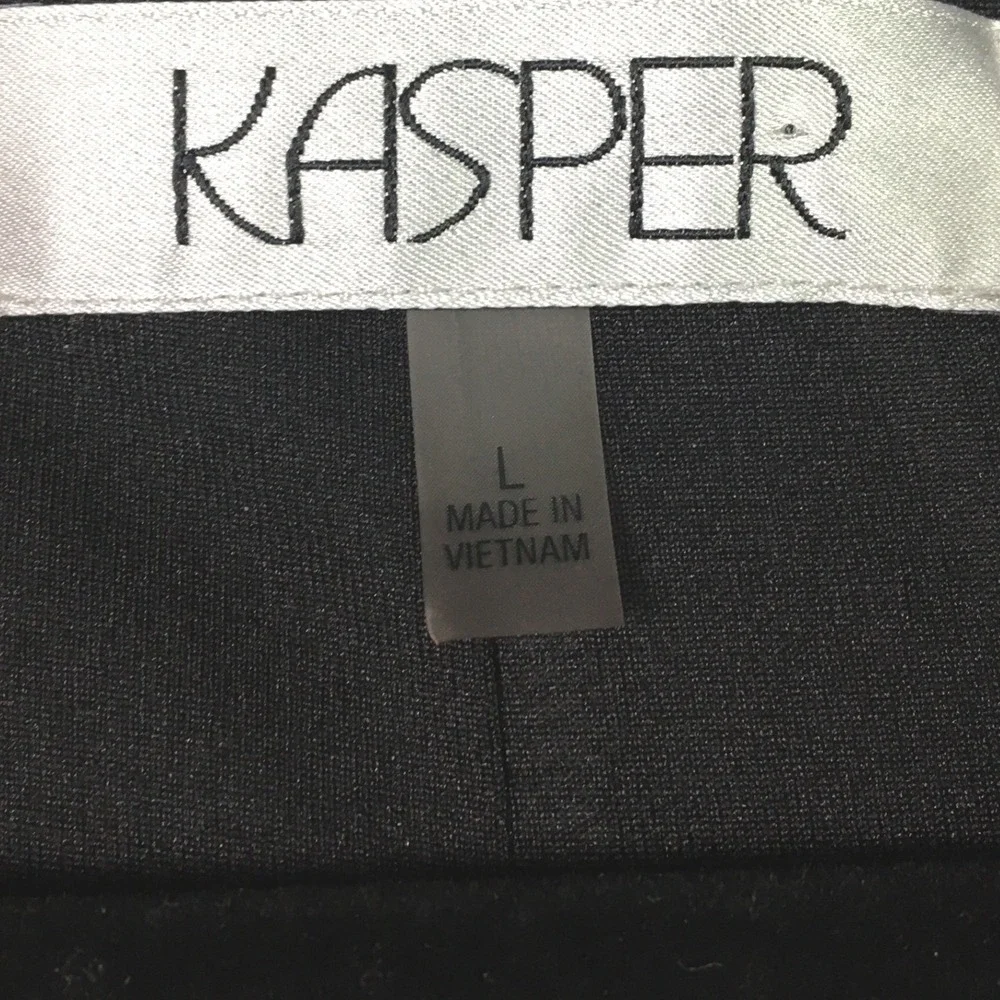 Kasper Floral Print Ruched V-Neck Sheath Dress Size L Black  Pale‎ Gray